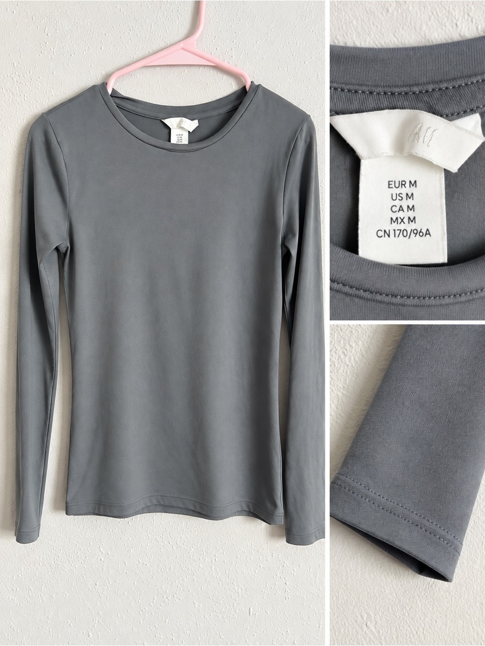 H&M Gray Long Sleeve Crewneck Tee